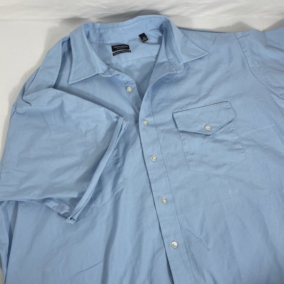 Van Heusen Shirt Men's‎ Size 18.5 The Aviator Blue Short Sleeve Pilot Flight - Picture 1 of 16